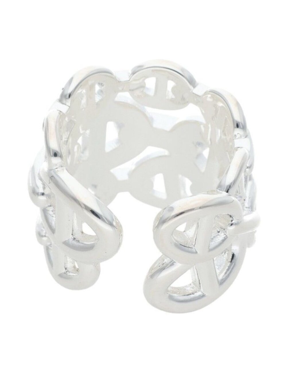 Hermes Chaine D'ancre Enchainee GM Silver Ring